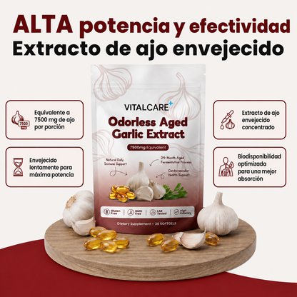 VitalCare Ajo Envejecido 24 Meses — Baja y estabiliza tu presión y colesterol naturalmente