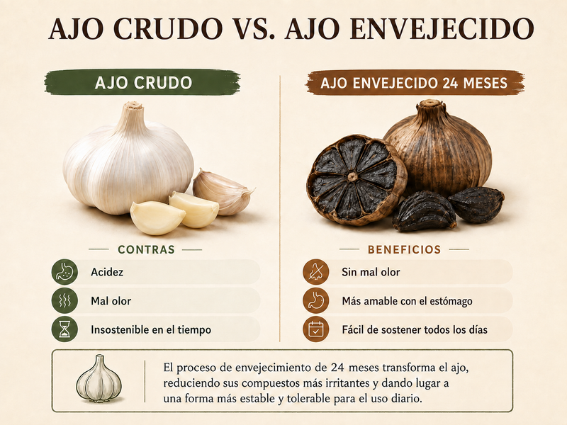 3. La diferencia entre lo que ya probaste (ajo crudo, cápsulas baratas) y lo que realmente tiene resultados